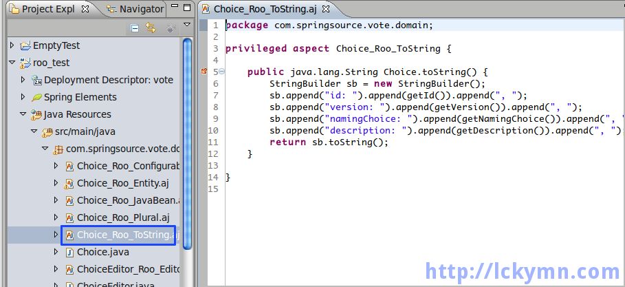 toString() method for Choice toString() method for Choice