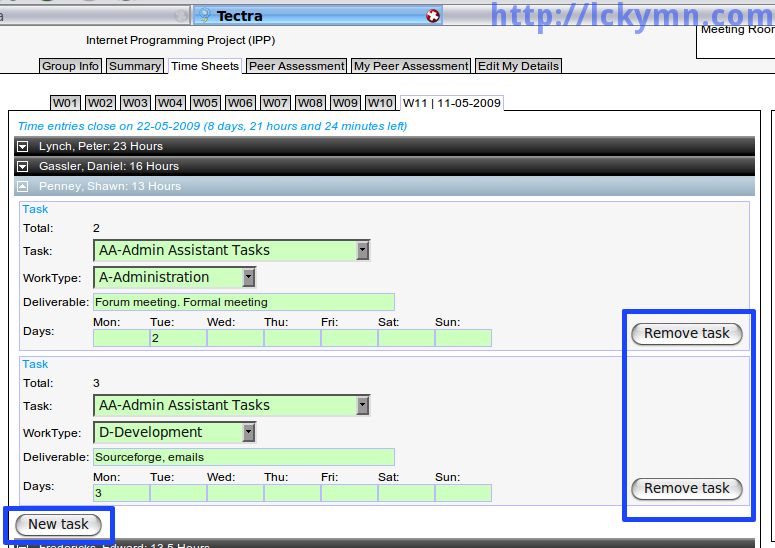 TeCTra - New Remove Task Buttons and New Task Button Now the remove buttons are all right-justified so users will not click it by chance when they want to click the new task button.