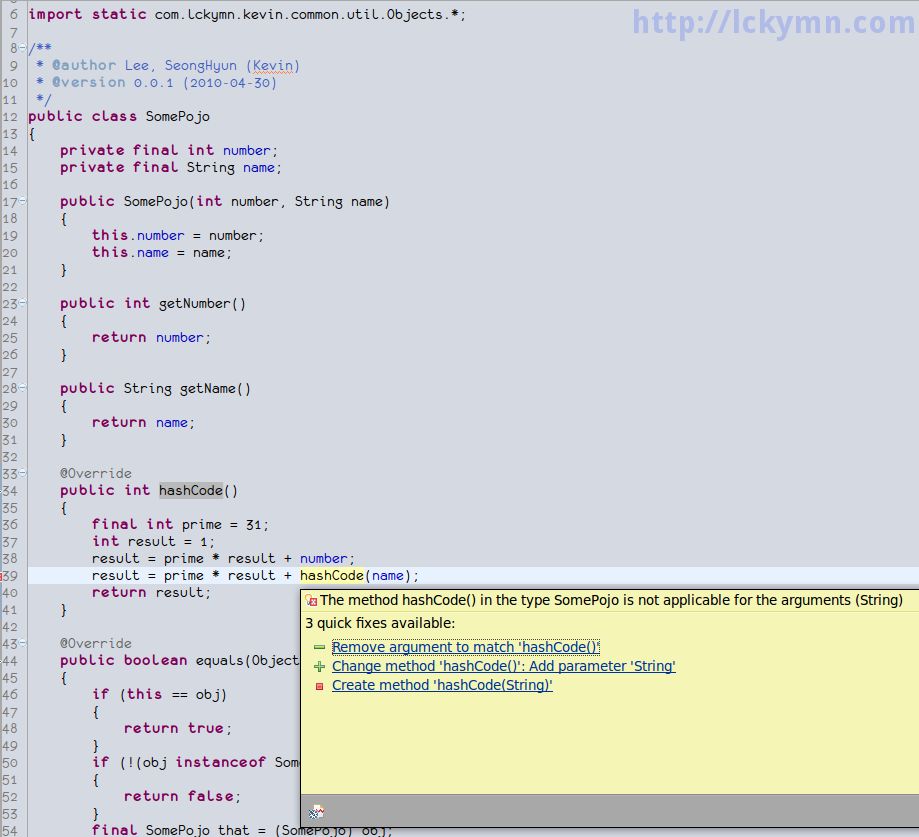 02 Objects.hashCode 01 Objects.hashCode(Object) with static import does not work.