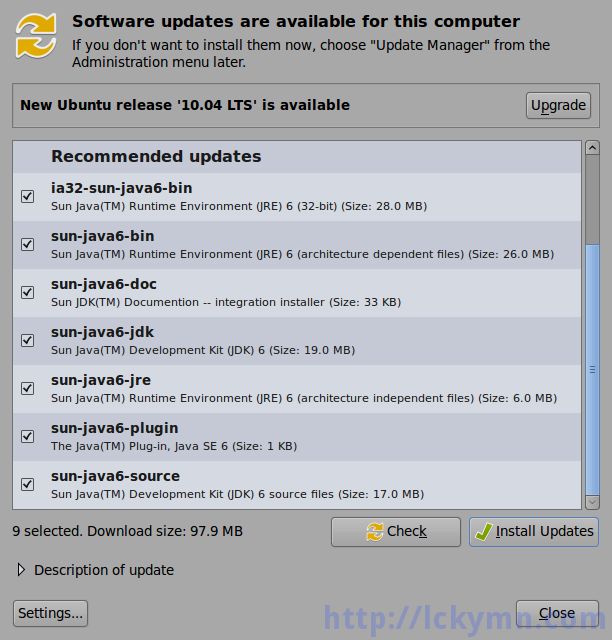 03 Update JDK New version of SUN JDK6 is available in the Ubuntu repository